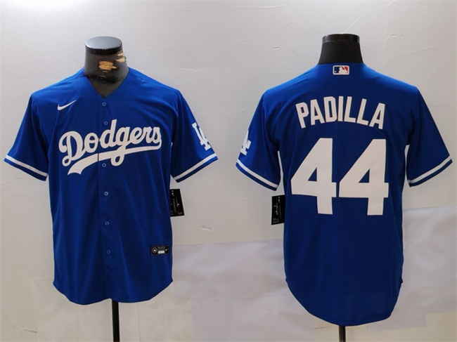 Men's Los Angeles Dodgers #44 Vicente Padilla Blue Cool Base Stitched Baseball Jersey Men's Los Angeles Dodgers #44 Vicente Padilla Blue Cool Base Stitched Baseball Jersey